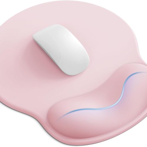 Mouse Pad with Wrist Rest for Desktop Large Ergonomic Mouse Mat 10.6 X 9 Inch Size Gel Wrist Support Non-Slip Base Washable Surface Laptop Mousepad