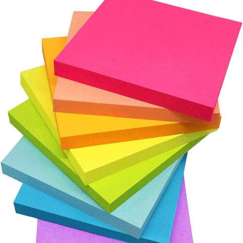 Sticky Notes 3X3 Inches Bright Colors Self-Stick Pads Easy to Post for Home Office Notebook 82 Sheets Per Pad
