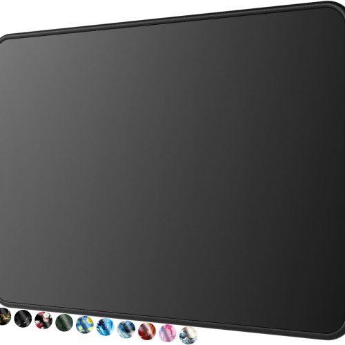 Essential Office and Gaming Mouse Pad 8.5 X 11 in Black Anti-Fray Stitched Edges Premium Textured Surface Non-Slip Rubber Base Water and Stain Resistant Protection