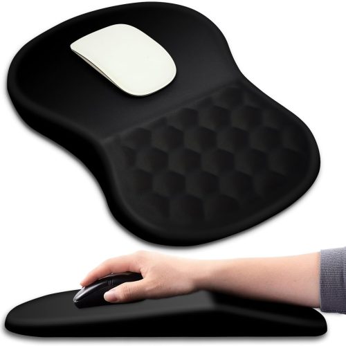 Ergonomic Mouse Pad with Massage Design Wrist Support Memory Foam Non-Slip PU Base Mouse Pads for Wireless Mouse and Desk