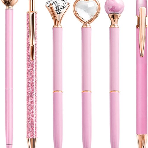 Pink Pens for Women Cute Pens Ballpoint Pen Bulk 1.0mm Medium Point Black Ink Office and School Supplies Fancy Nice Pen Gifts for Girls Nurse Teacher