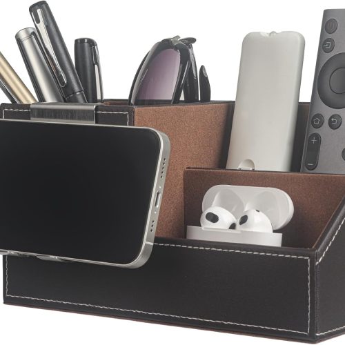 Ceramic Floral Multifunctional Pen Holder Desk Organiser Green