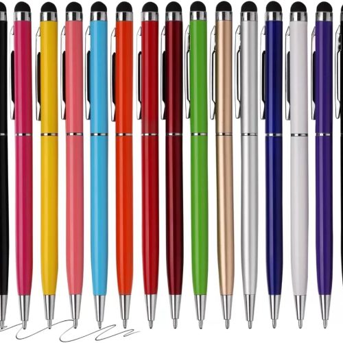 Stylus Pens for Touch Screens Stylus Pen Compatible with Phone Tablets Kindle and Black Ink Ballpoint Pens 2-in-1 Stylist Pens for Touch Screens