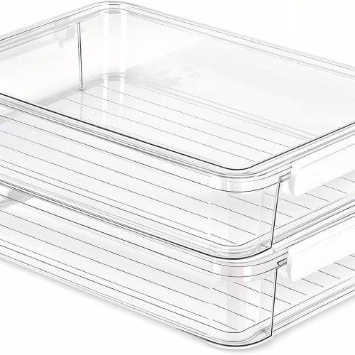Transparent Plastic Stackable Storage Box Document Case