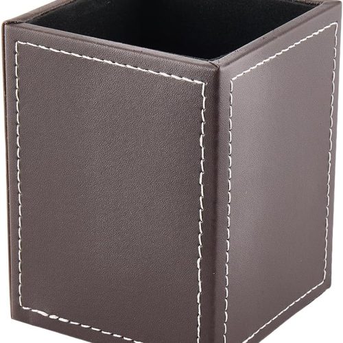PU Leather Multifunctional Pen Holder Desk Organiser with Mouse Pad Rabbit Design