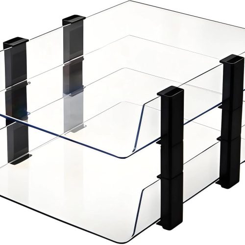 Transparent 2-Tier Stackable Document Tray Organizer