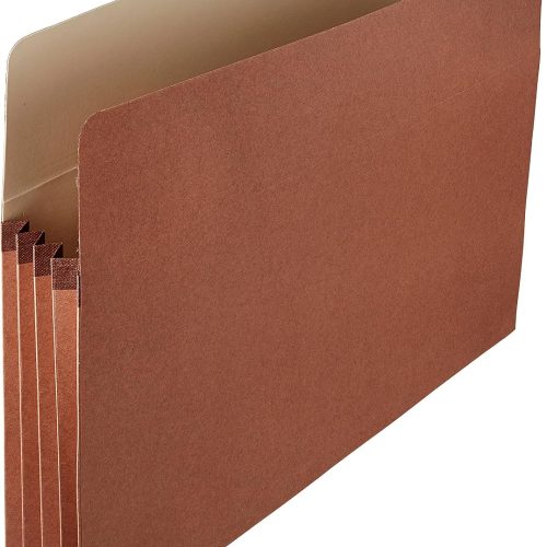 Expanding File Folder Organizer with Pockets 3.5-Inch Expansion 25-Pack Brown