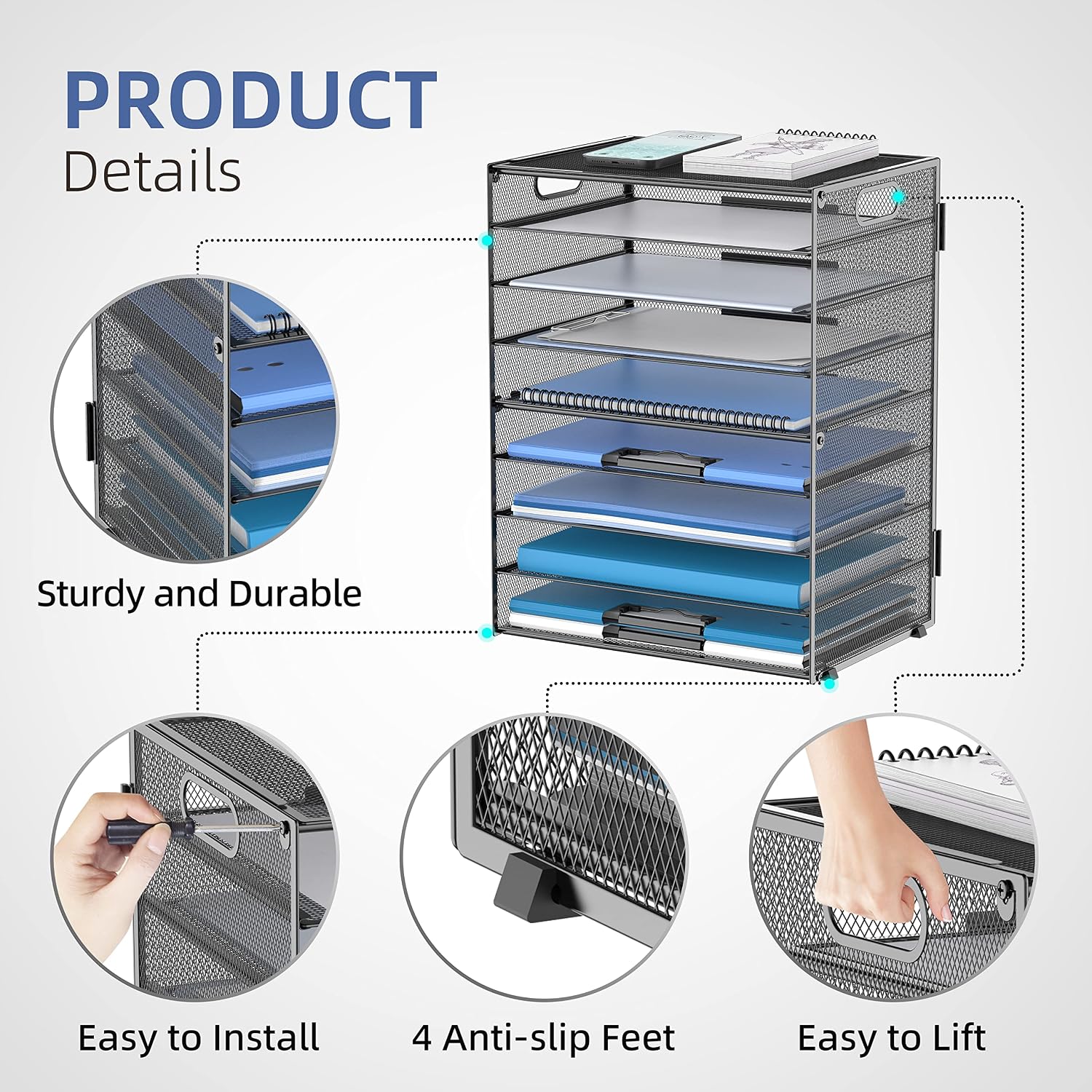 9-Tier Desktop Document Organizer Rack - Image 2